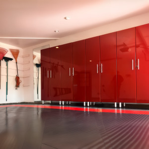 Red Modular 4-Piece Tall Garage Cabinet Set