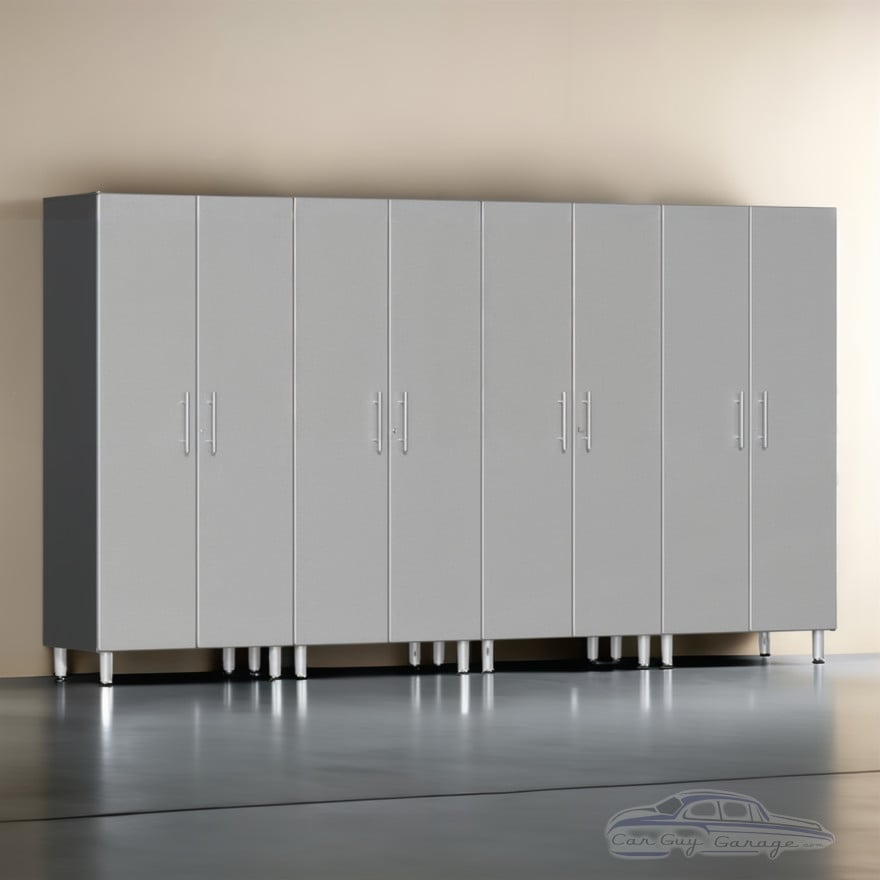 Silver Modular 4 Piece Garage Storage Closets Silver Modular 4 Piece Garage Storage Closets