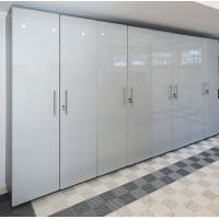 Silver Modular 4-Piece Tall Locking Garage Cabinets