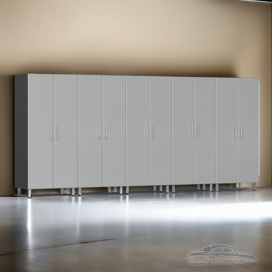 Silver Modular 5 Piece Garage Storage Closets Silver Modular 5 Piece Garage Storage Closets