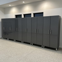 Grey Modular 6-Piece Tall Locking Garage Cabinet Set