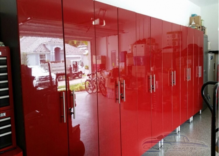 Ruby Red Metallic MDF 6-Pc Tall Garage Closets