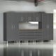 Grey Modular 9 Piece Garage Cabinet Kit with Bamboo Worktop Grey Modular 9 Piece Garage Cabinet Kit with Bamboo Worktop