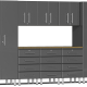 Grey Modular 9 Piece Kit with Bamboo Worktop