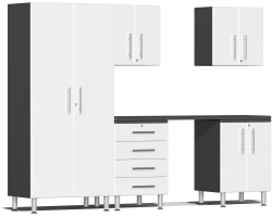 White Modular 6 Piece Kit with Workstation