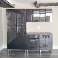 Black Modular 5-Piece Garage Cabinet Set with Tall Cabinet