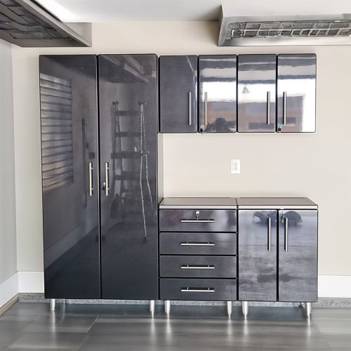 Black Modular 5 Piece Kit of Garage Cabinets
