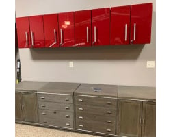 Ruby Red Metallic MDF 4-Piece Wall Cabinet Kit