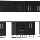 Black Modular 16 Piece Kit with Dual Workstation
