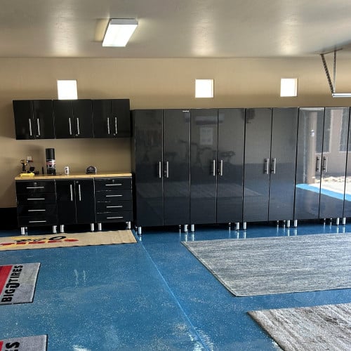 Black Modular Ulti-Mate 11-Piece Garage Cabinet Set with Workbench