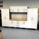 White Modular 9 Piece Garage Cabinet Kit with Worktop White Modular 9 Piece Garage Cabinet Kit with Worktop