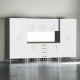 White Modular 9 Piece Garage Cabinet Kit with Worktop White Modular 9 Piece Garage Cabinet Kit with Worktop