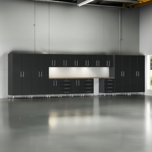 Black Modular 17 Piece Garage Super-System