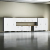 White Modular Ulti-Mate 17-Piece Garage Cabinet System with Workbench