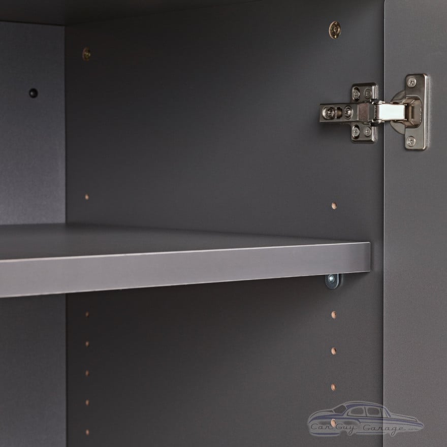 Grey Modular 9-Piece Garage Cabinets with Bamboo Worktop