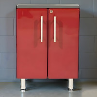 Red Modular 2-Door Locking Base Garage Cabinet, 24x21x35 in