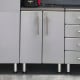 Silver Modular 4-Piece Garage Cabinet Workbench, 71 in Bamboo Top