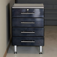 Black Modular 24-Inch 4-Drawer Base Garage Cabinet with Lock