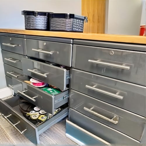 Grey Modular 4-Drawer Base Garage Cabinet