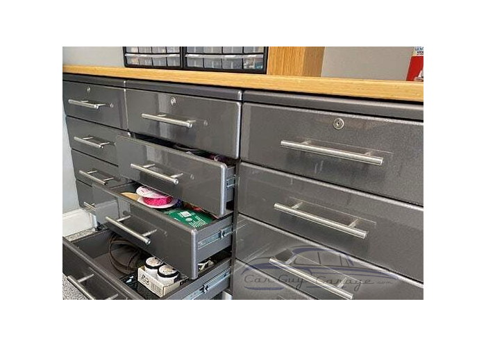 Graphite Grey Metallic MDF 4-Drawer Base Cabinet