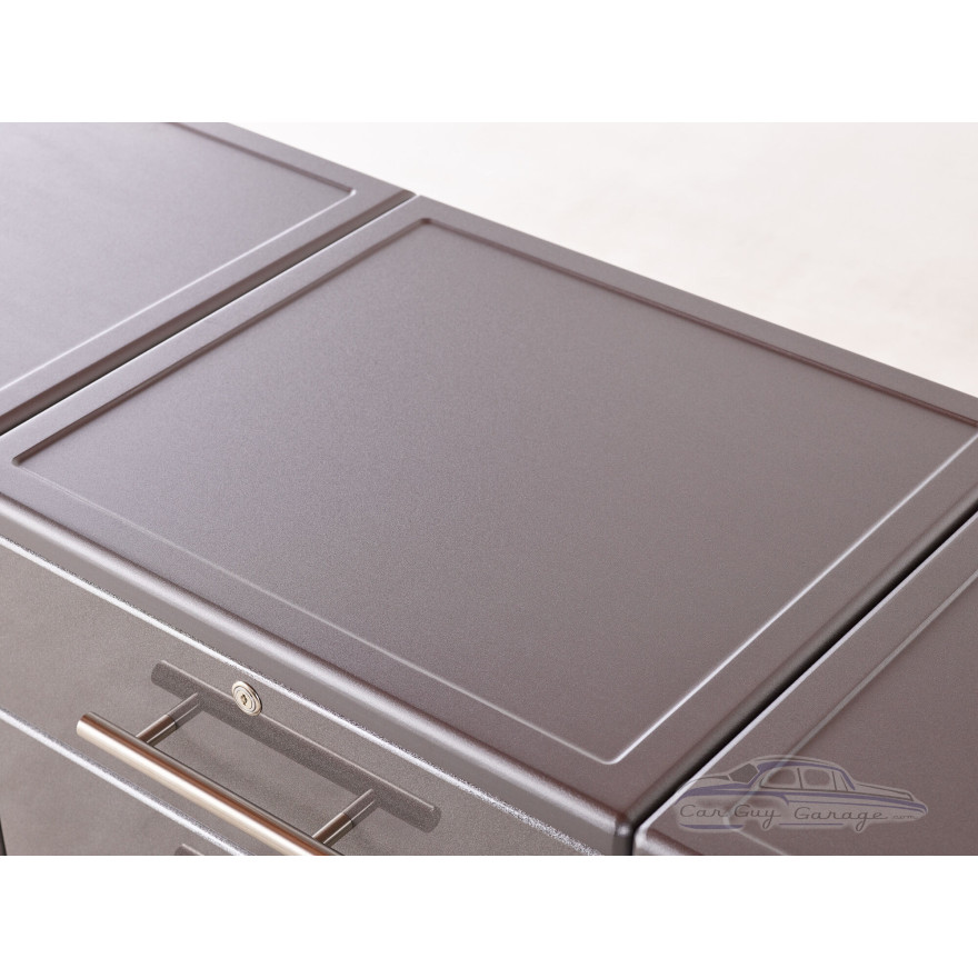Grey Modular 9-Piece Garage Cabinets with Bamboo Worktop