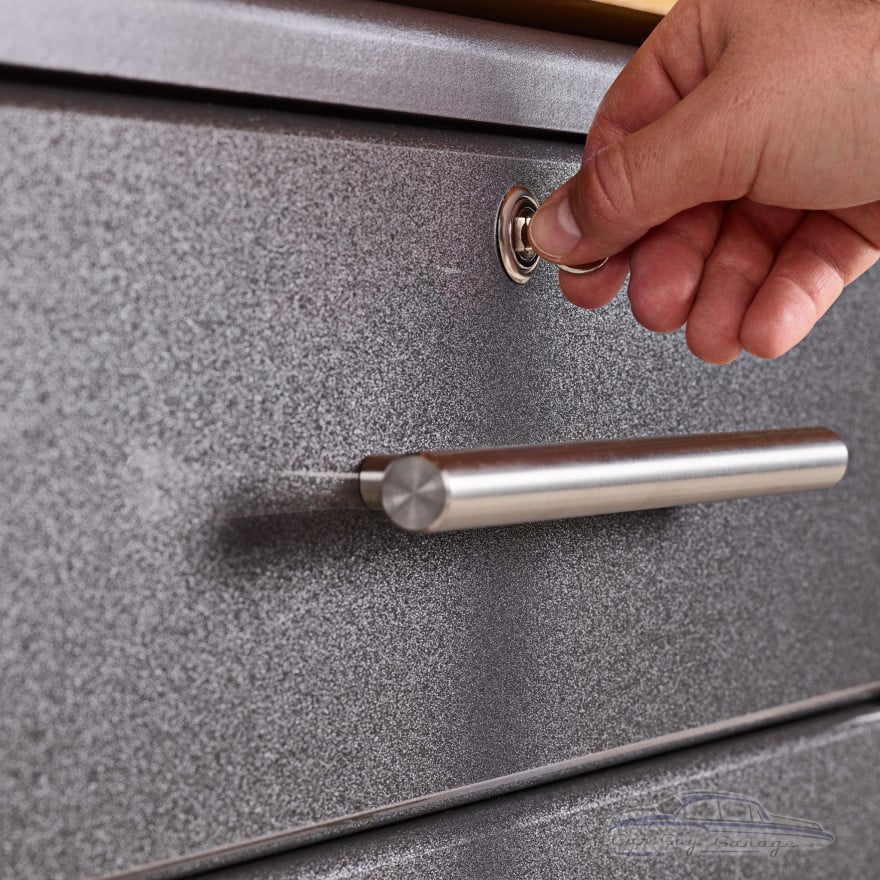Grey Modular 9-Piece Garage Cabinets with Bamboo Worktop