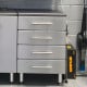 Silver Modular 4-Piece Garage Cabinet Workbench, 71 in Bamboo Top
