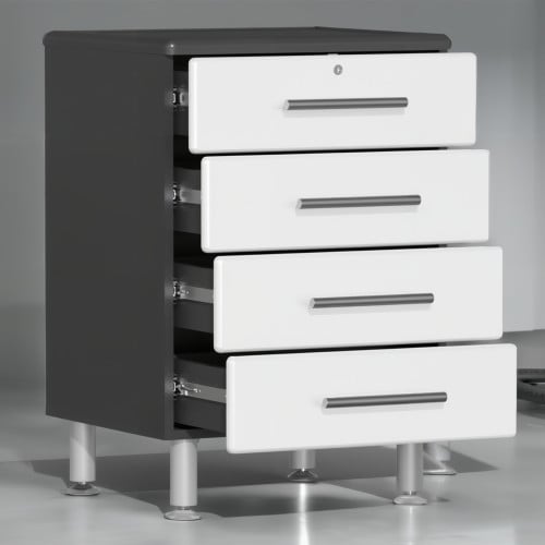 White Modular 4-Drawer Base Garage Cabinet