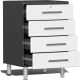 White Modular 6 Piece Set of Wall Cabinets and Drawers