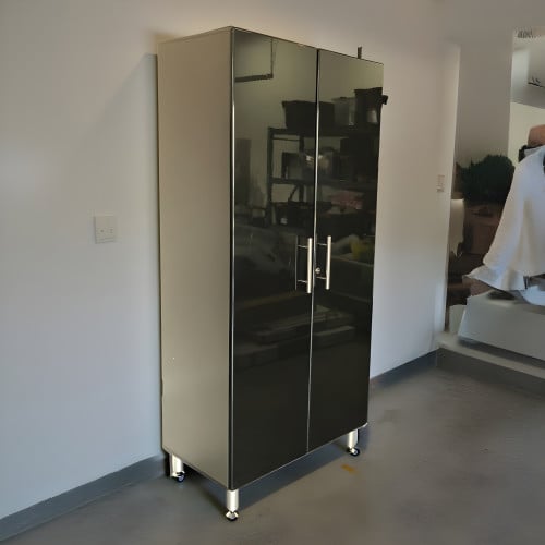 Black Modular 2-Door Tall Storage Closet