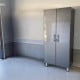 Grey Modular 9-Piece Garage Cabinets with Bamboo Worktop