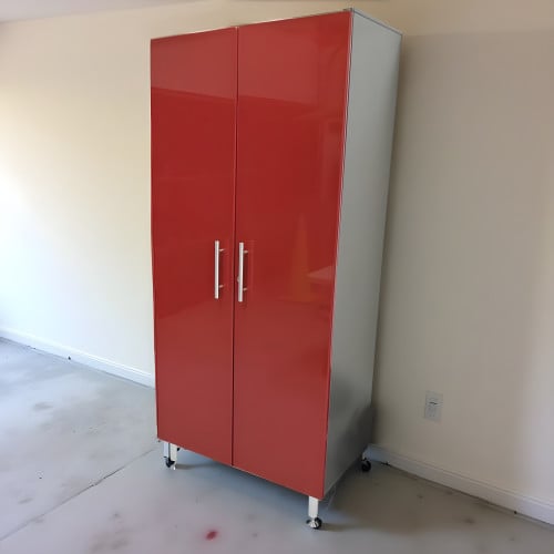 Red Modular 2-Door Tall Storage Closet