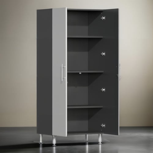 Silver Modular 2-Door Tall Storage Closet