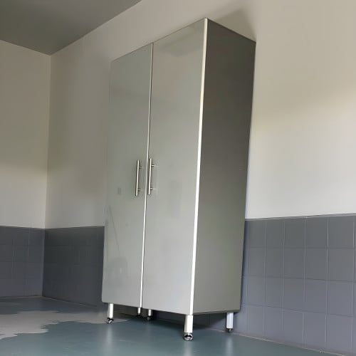 Silver Modular 2-Door Tall Storage Closet
