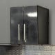 Black Modular 2-Door Lockable Garage Wall Cabinet, 24 in, French Cleat