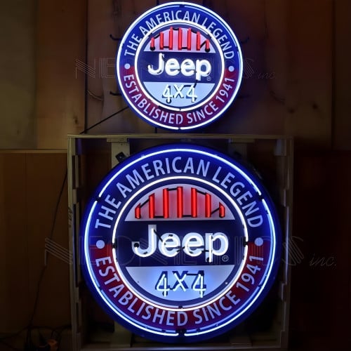 Jeep Round Neon Sign
