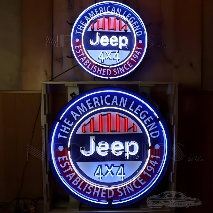 Jeep Round Neon Sign Jeep Round Neon Sign