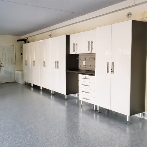 White Modular 8 Piece Storage Cabinet Set
