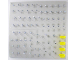 Two 24 In. W x 48 In. H White Polypropylene Pegboards with 79 piece Assortment