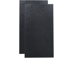 Two 24 In. W x 48 In. H x 3/16 In. D Black Polyethylene Pegboards