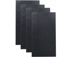 Four 24 In. W x 48 In. H x 3/16 In. D Black Polyethylene Pegboards