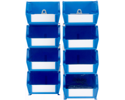 Polypropylene Blue Hanging Bin & Bin Clip Kits