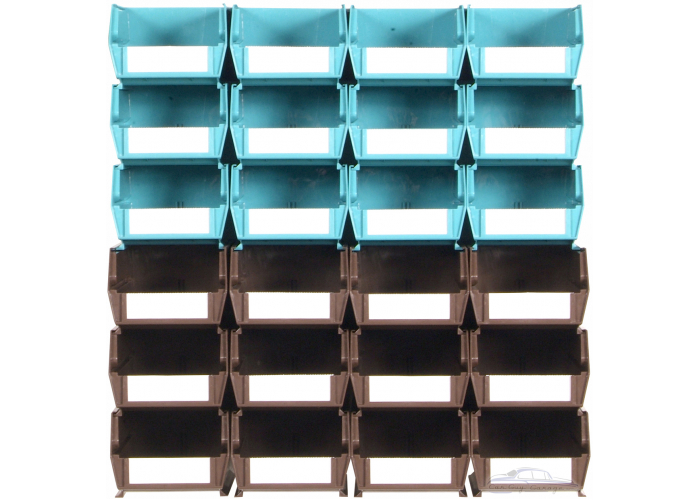 26 Pc Wall Storage Unit Teal and Brown