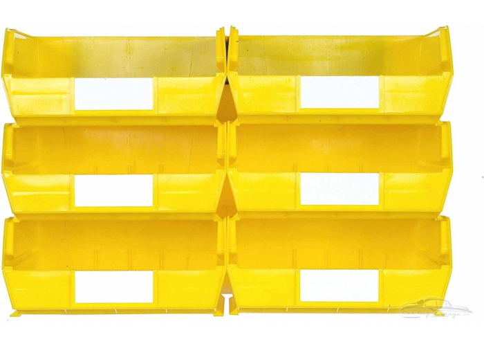 8 Count Wall Storage - Large Yellow Bins/Rails 