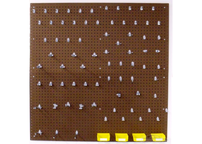 2 24x 48x 1/4 Pegboards with 79 Hooks and 4Bins