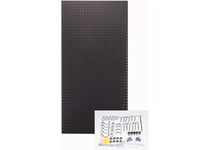 Black Tempered Pegboard with 36 Hooks