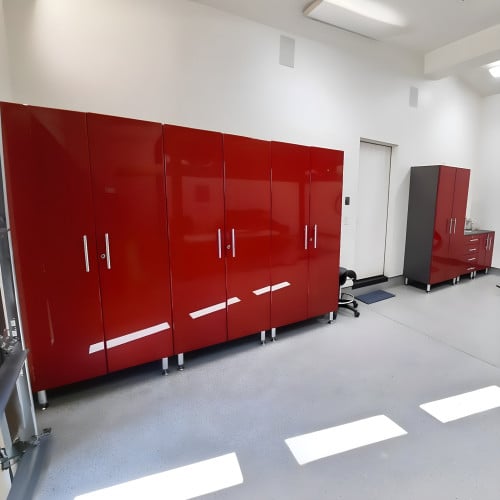 Red Modular 6 Piece Storage Cabinet Set