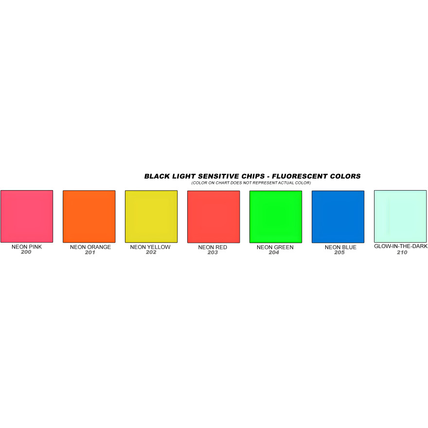 Epoxy Paint Chips Black Light Sensitive Fluorescent Colors - 3lb Bulk Epoxy Paint Chips Black Light Sensitive Fluorescent Colors - 3lb Bulk