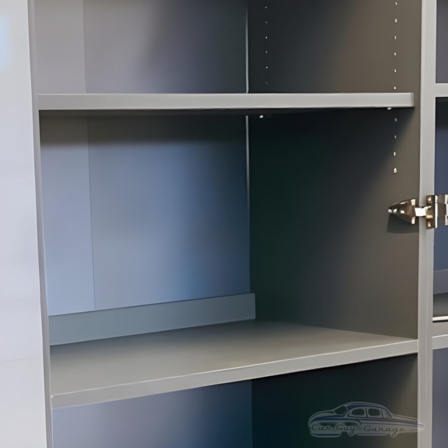 Silver Modular 4-Piece Tall Garage Storage Cabinets + 4 Extra Shelves