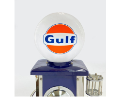 Gulf Blue Gas Pump Lamp and Clock